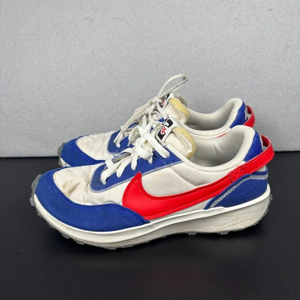 Nike Waffle Debut Swoosh Phantom Blue Red DV0527-001 Men's Size 8.5 Sneakers